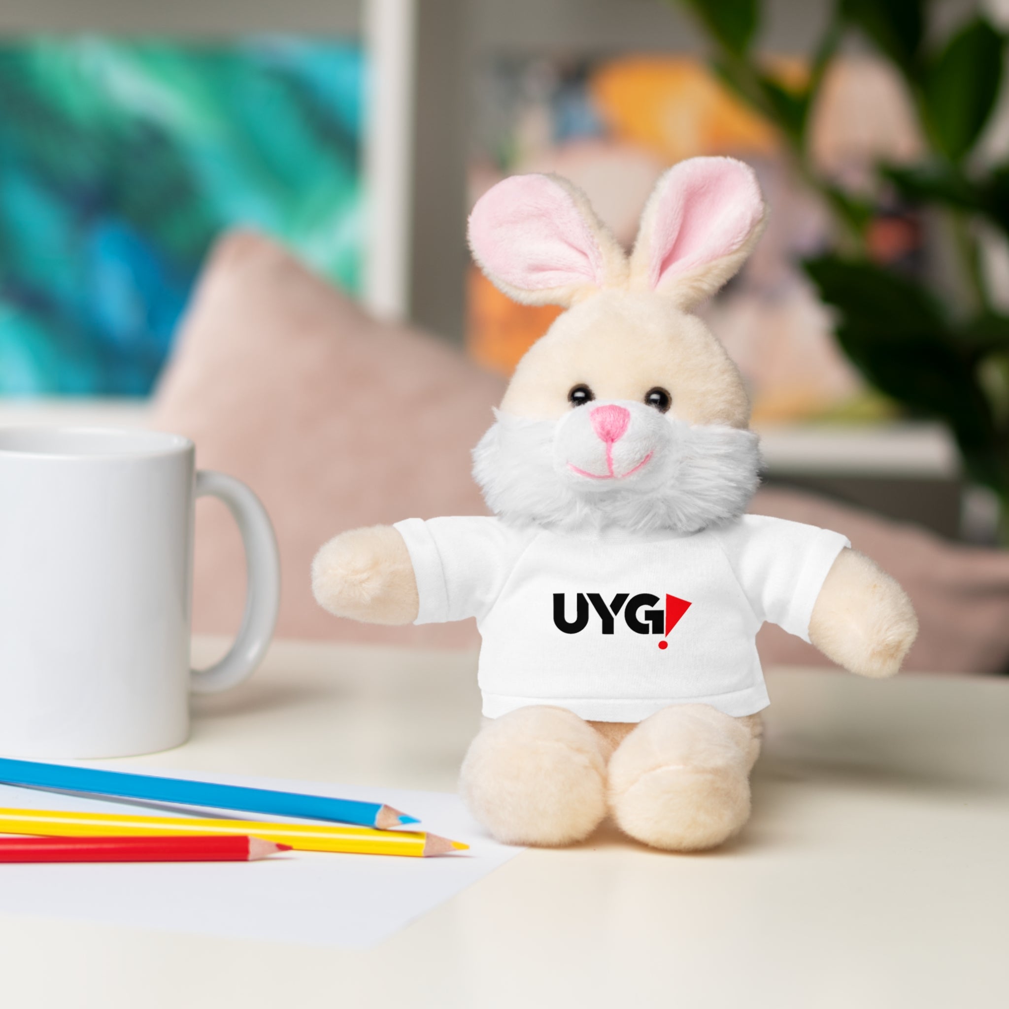 Plush Bear with 'UYG!' Tee - Soft Cuddly Stuffed Animal Gift