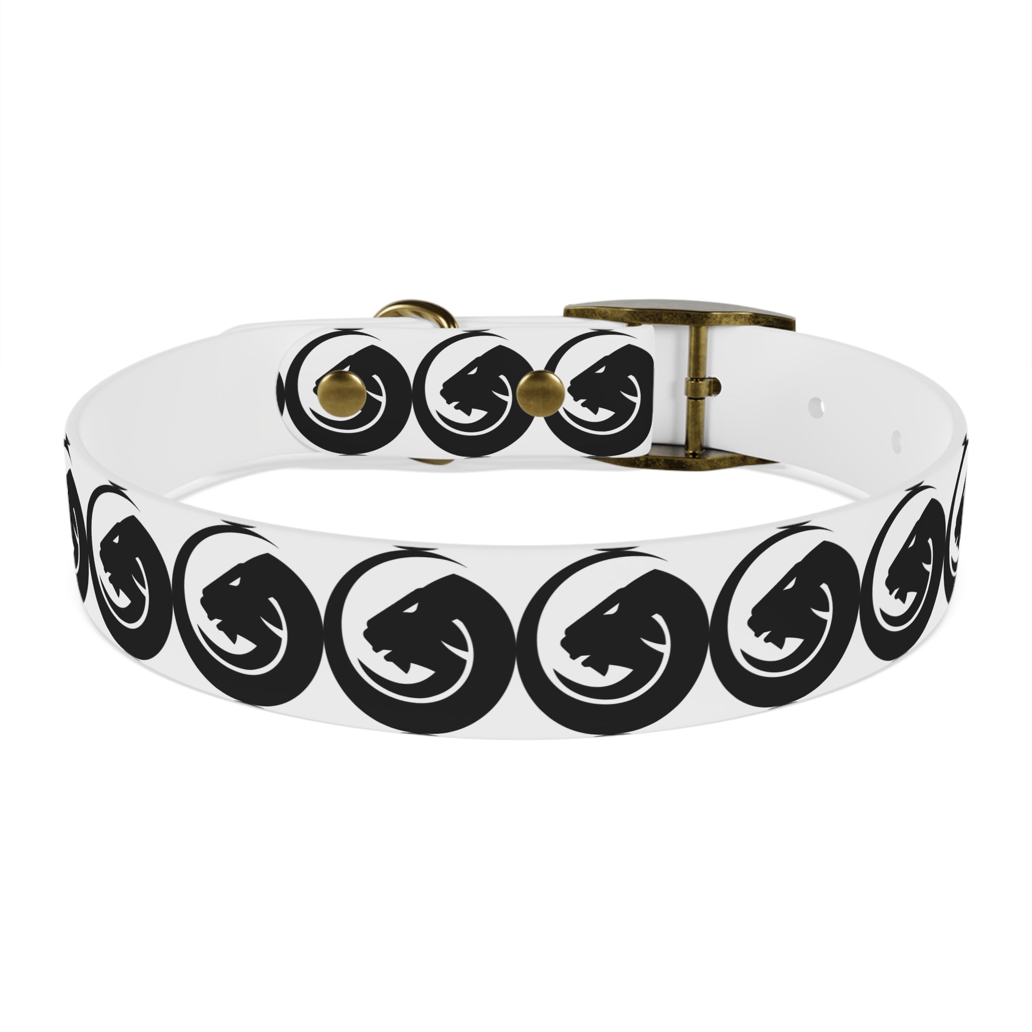Black & White Circle Fox Dog Collar – Modern Minimalist Pet Accessory