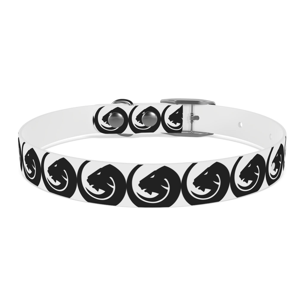 Black & White Circle Fox Dog Collar – Modern Minimalist Pet Accessory