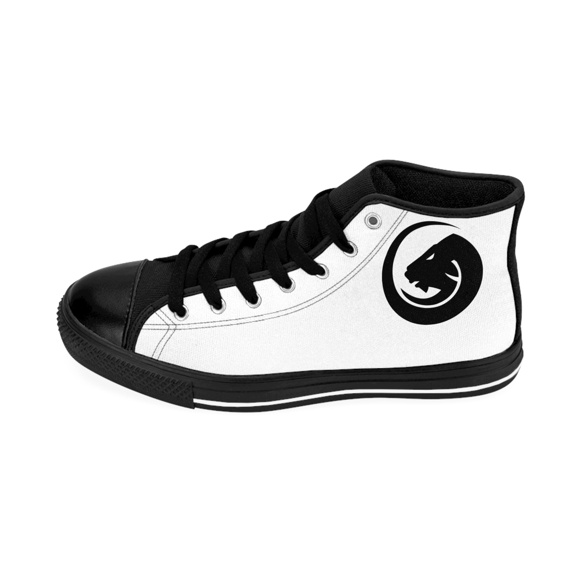 High-Top Sneakers — Minimal Black Panther Logo Men's Classic Shoes