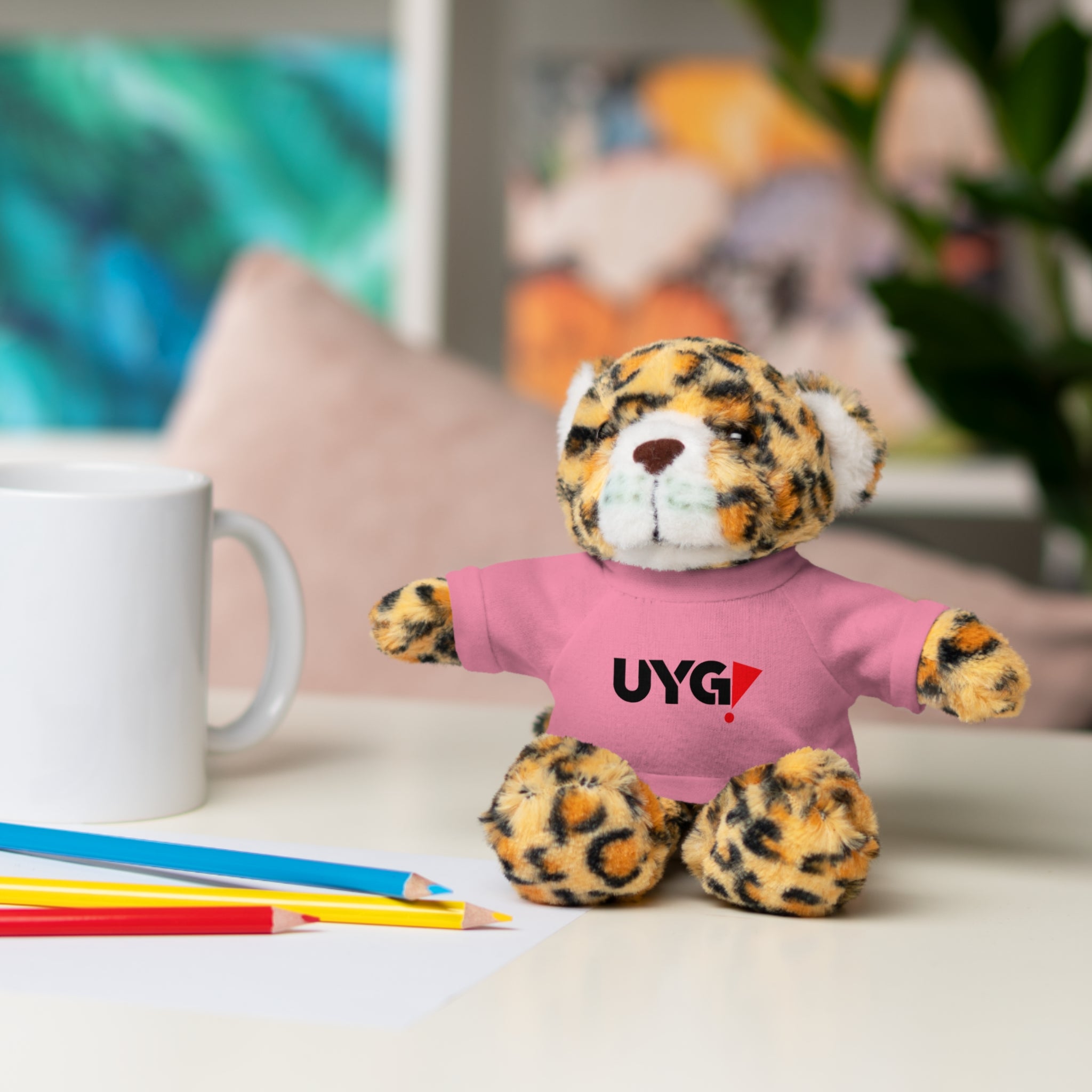 Plush Bear with 'UYG!' Tee - Soft Cuddly Stuffed Animal Gift
