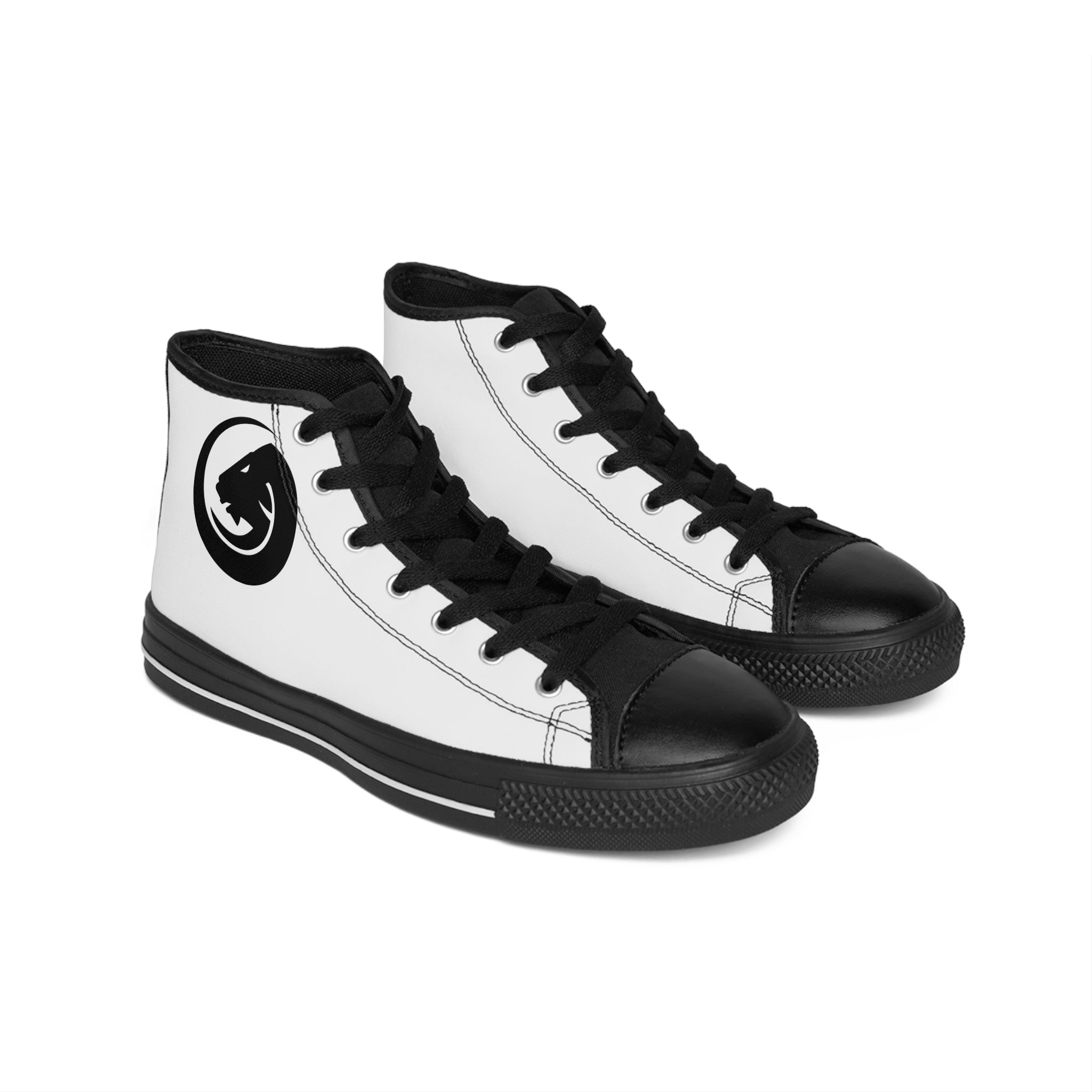 High-Top Sneakers — Minimal Black Panther Logo Men's Classic Shoes