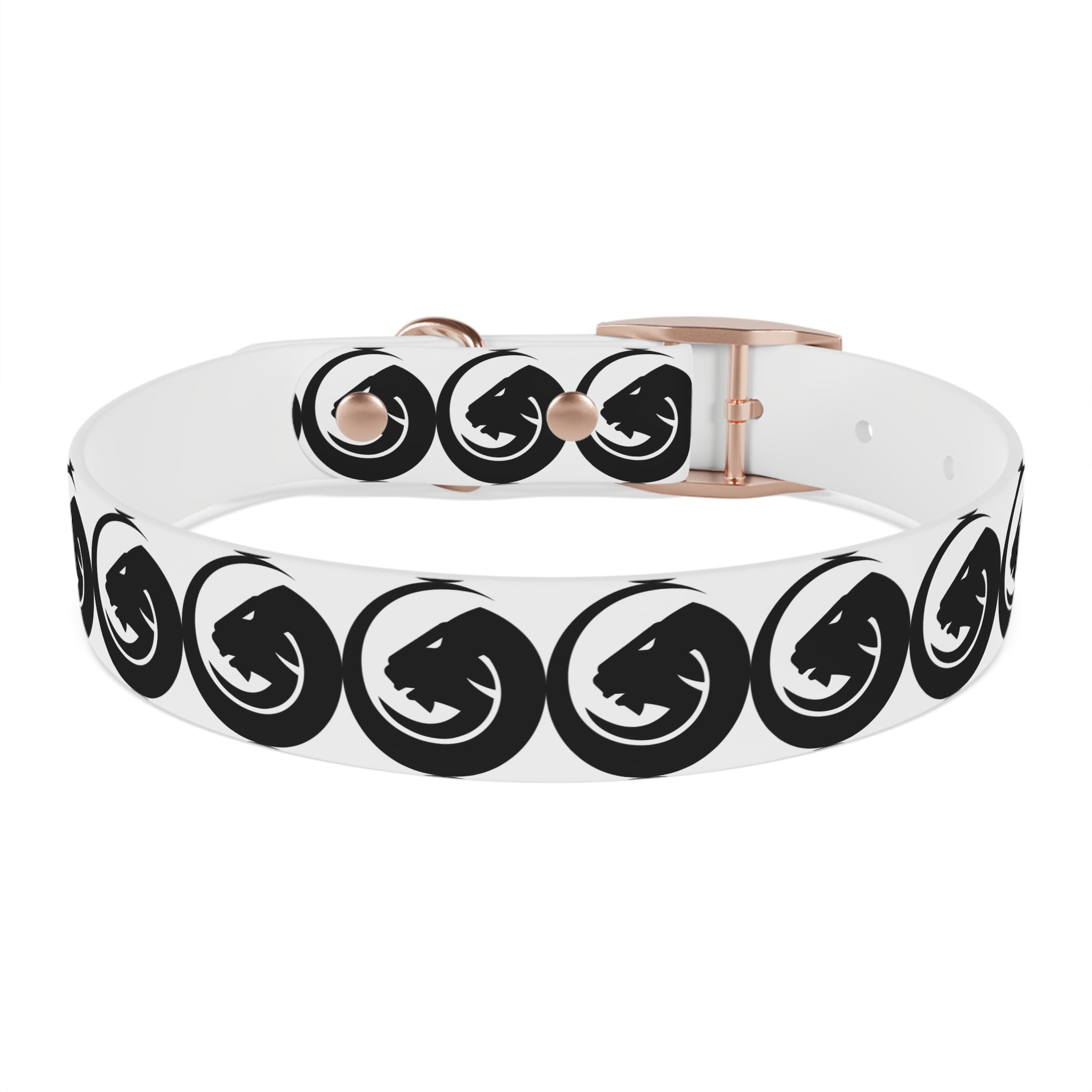 Black & White Circle Fox Dog Collar – Modern Minimalist Pet Accessory