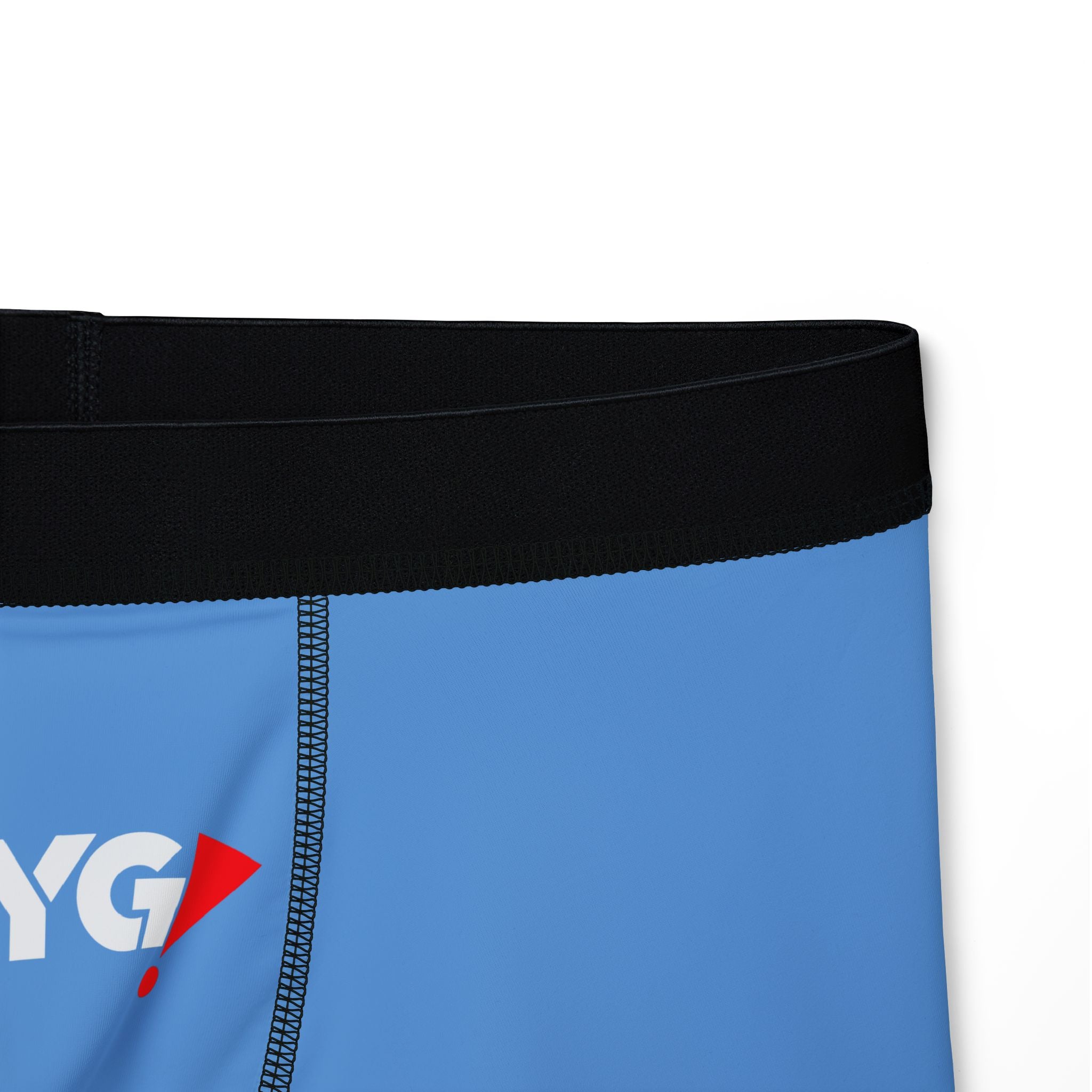 Blue 'UYG' Logo Men's Boxer Briefs — Graphic All-Over Print Underwear