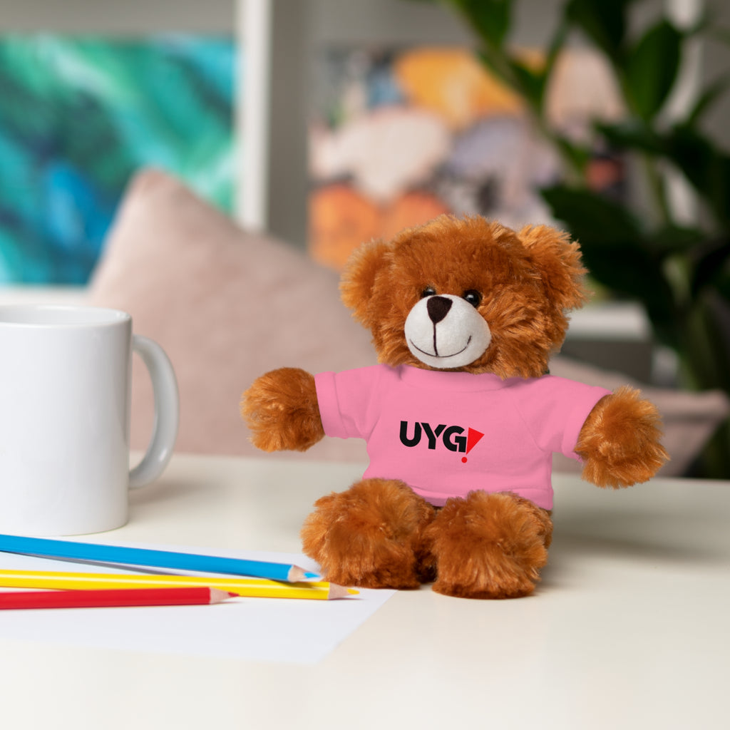 Plush Bear with 'UYG!' Tee - Soft Cuddly Stuffed Animal Gift