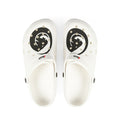 White EVA Foam Clogs with Black Yin-Yang Cat Design