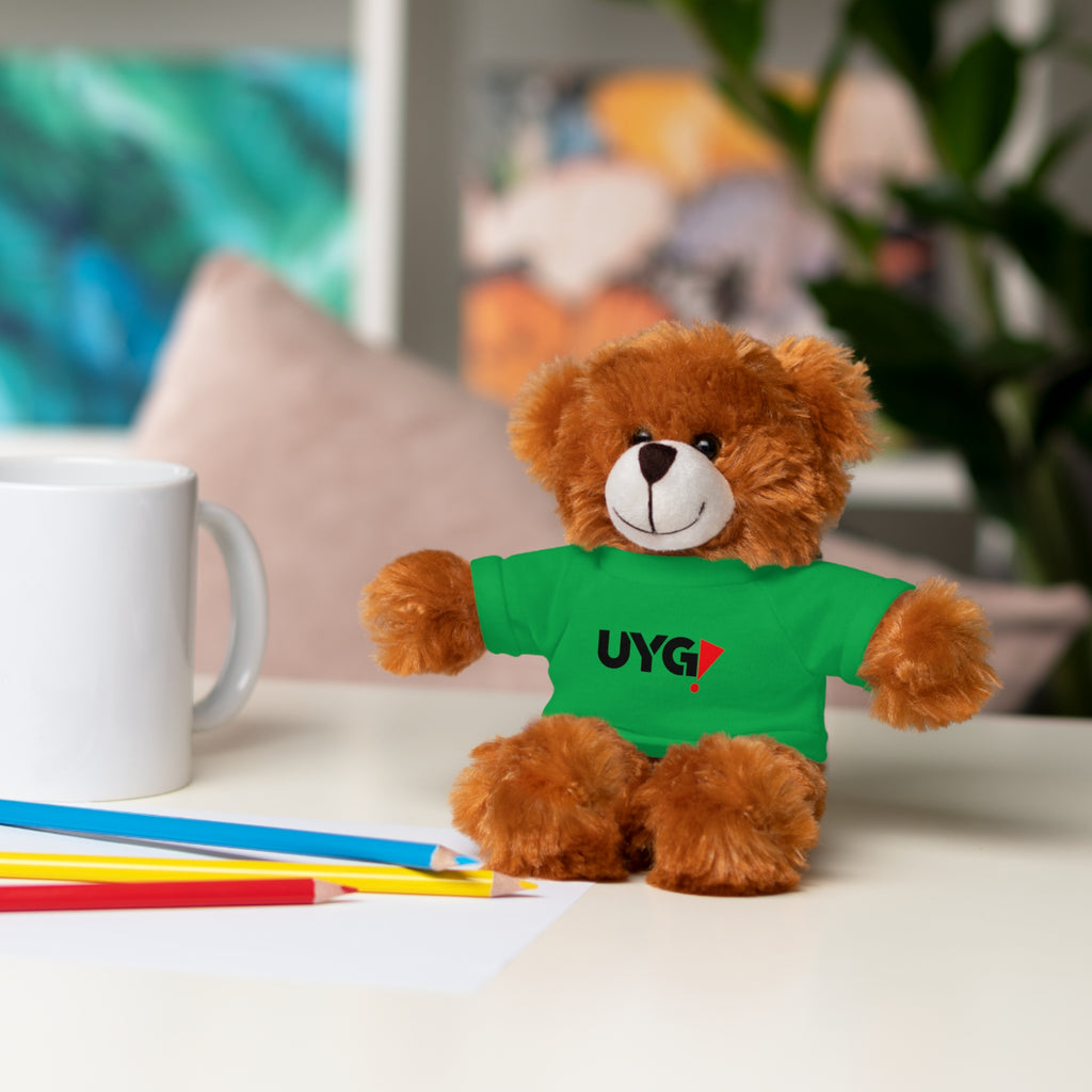 Plush Bear with 'UYG!' Tee - Soft Cuddly Stuffed Animal Gift