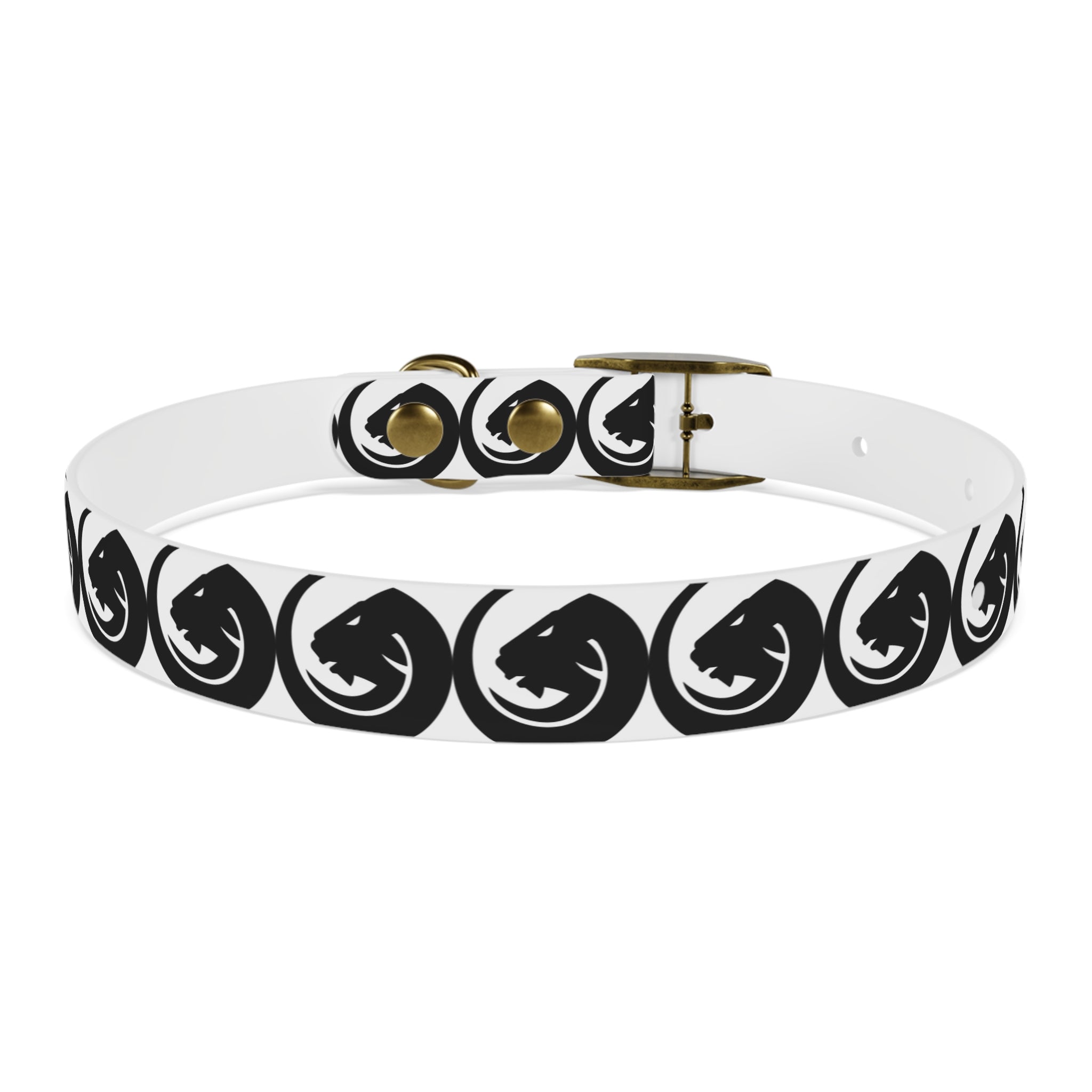 Black & White Circle Fox Dog Collar – Modern Minimalist Pet Accessory